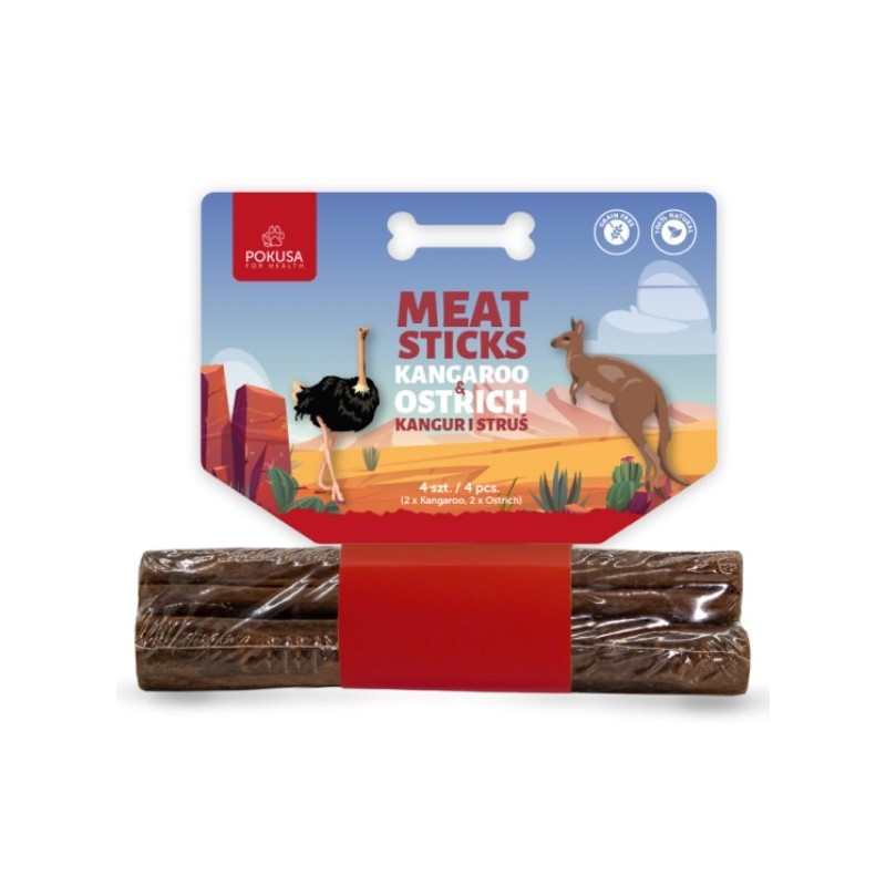 POKUSA Feel The Wild Meat Sticks Kangaroo and Ostrich / Kangur i struś 4 szt. 64g