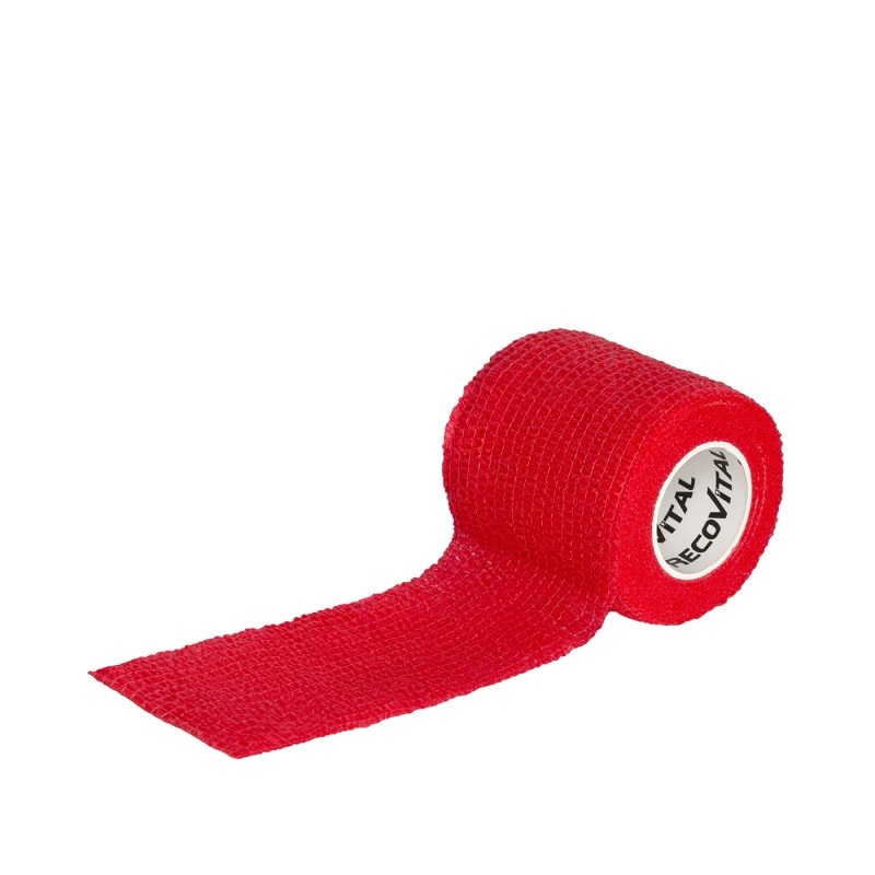RECOVITAL Bandaż kohezyjny czerwony 5 cm x 4,5 m Opakowanie zbiorcze - 24 sztuki