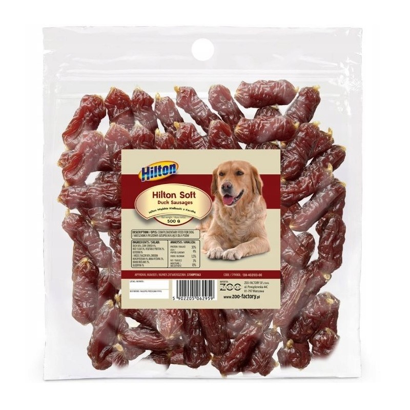 HILTON Miękkie kiełbaski z kaczką 500g