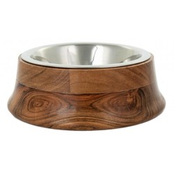 BARRY KING Miska dla kota/psa stalowa w oprawie drewnianej 12 cm