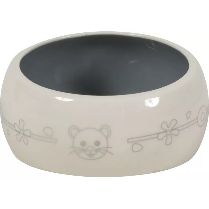 ZOLUX Miska ceramiczna dla gryzonia zapobiegająca wydostawaniu się karmy lub wody - beżowy/szary 300 ml