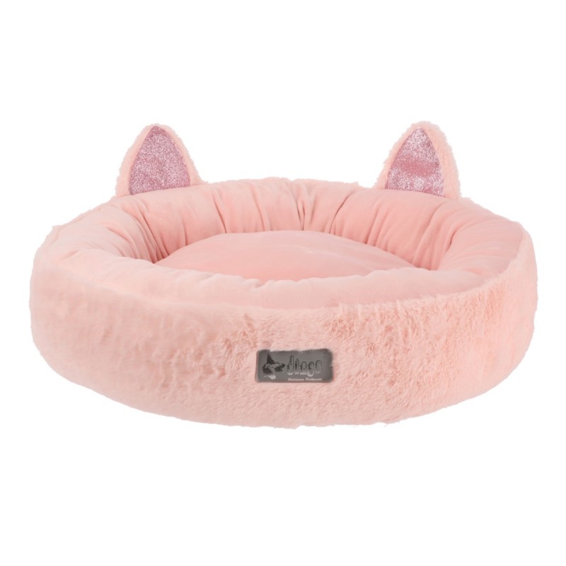 DINGO HugMe Legowisko z uszami 50 cm - różowe