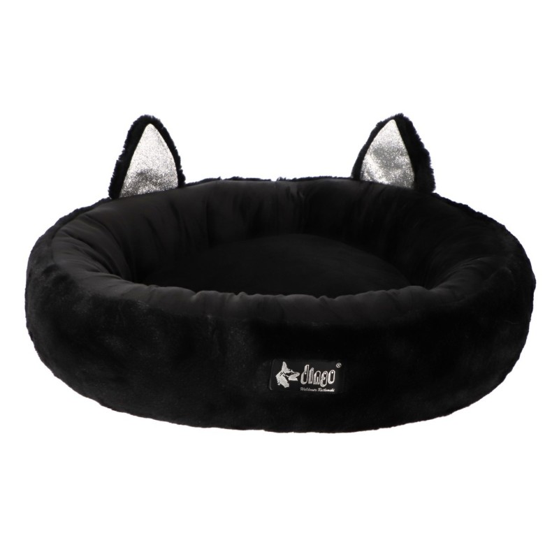 DINGO HugMe Legowisko z uszami 50 cm - czarne