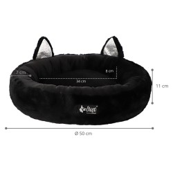 DINGO HugMe Legowisko z uszami 50 cm - czarne