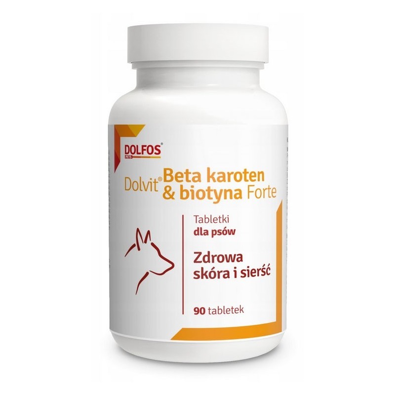 DOLFOS Beta karoten & biotyna forte - suplement diety dla psów - 90 tabletek mini PROMO Krótki termin