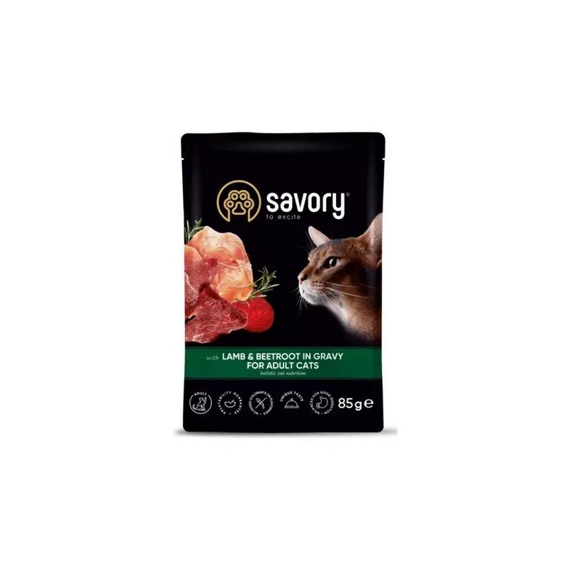 SAVORY Cat Adult Lamb and Beetroot 85g (saszetka)