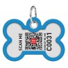 WAUDOG Smart ID metalowa zawieszka z QR-paszportem wzór niebieski gradient 40mm x 28mm