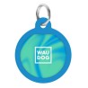 WAUDOG Smart ID metalowa zawieszka z QR-paszportem, wzór niebieski gradient okrągły 30mm
