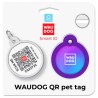 WAUDOG Smart ID metalowa zawieszka z QR-paszportem, wzór fioletowy gradient okrągły 30mm