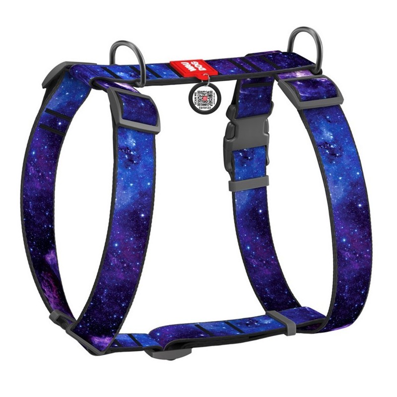 WAUDOG Nylon szelki anatomiczne w kształcie litery H z QR-paszportem  wzór NASA21 L