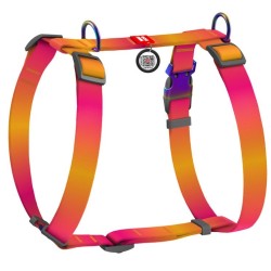 WAUDOG Nylon Recycled szelki anatomiczne w kształcie litery H z QR-paszportem gradient pomarańczowy M