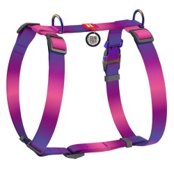 WAUDOG Nylon Recycled szelki anatomiczne w kształcie litery H z QR-paszportem, gradient fioletowy M