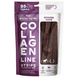 WIEJSKA ZAGRODA PIES Kolagenowe paski Konina 90g