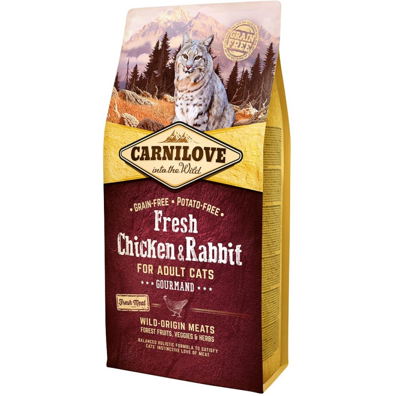CARNILOVE CAT Fresh Chicken and Rabbit Gourmand 400g (sucha karma) PROMO Krótki termin
