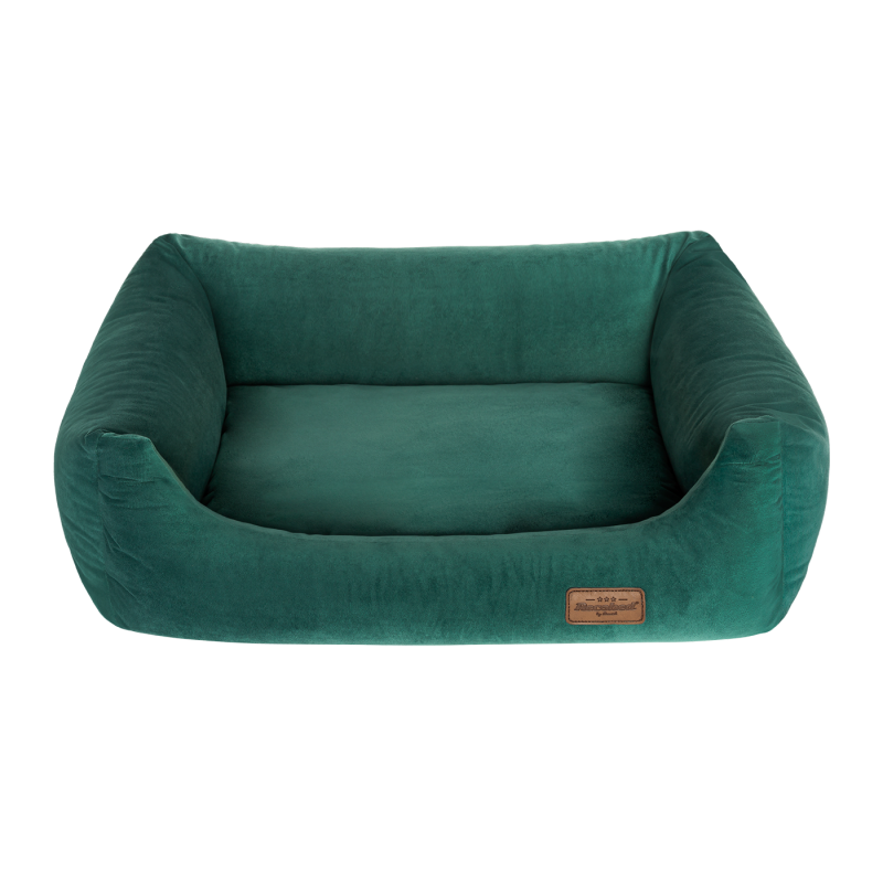 RECOBED Kanapa Welurove zielona rozmiar M: 80 x 65 x 21 cm