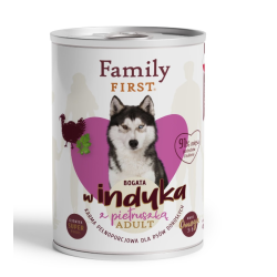FAMILY FIRST Puszka dla psa Bogata w indyka z pietruszką 400g