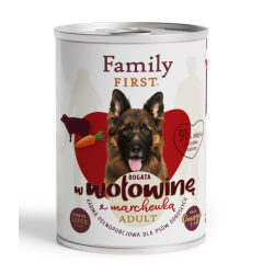 FAMILY FIRST Puszka dla psa Bogata w wołowinę z marchewką 400g