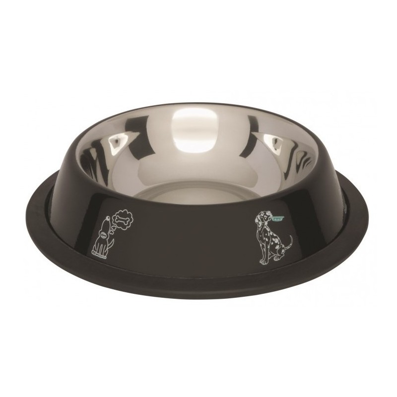 BARRY KING Miska na gumie z kolorowym nadrukiem - czarna 2,7 l