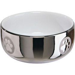 TRIXIE Miska dla kota ceramiczna 0,3l - srebrno-biała
