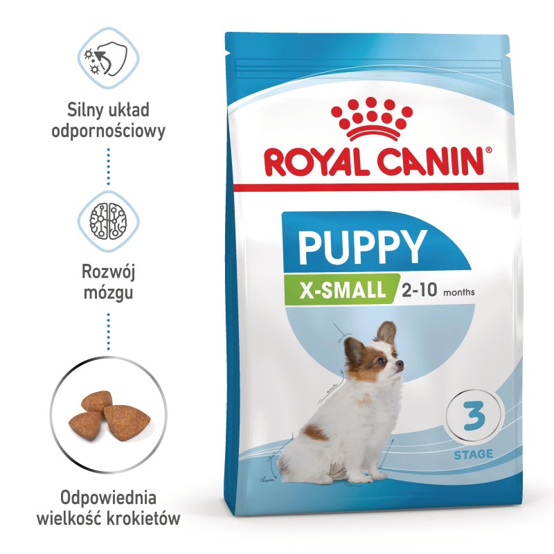 ROYAL CANIN X-Small Puppy karma sucha dla szczeniąt ras miniaturowych od 2 do 10 miesiąca życia o masie ciała do 4 kg 1,5 kg