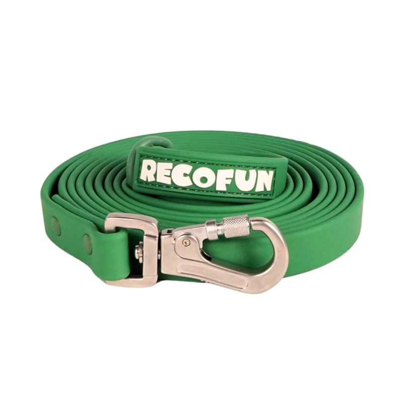 RecoFun Smycz treningowa z PVC zielona 5m