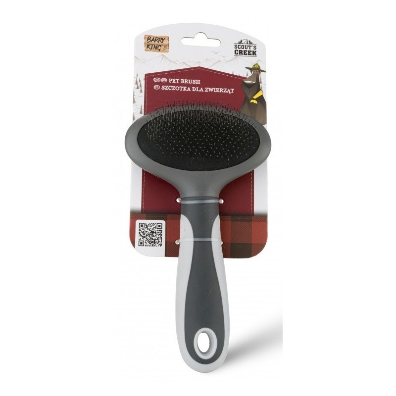 BARRY KING Szczotka dla zwierząt 10,8 x 18 cm - szary