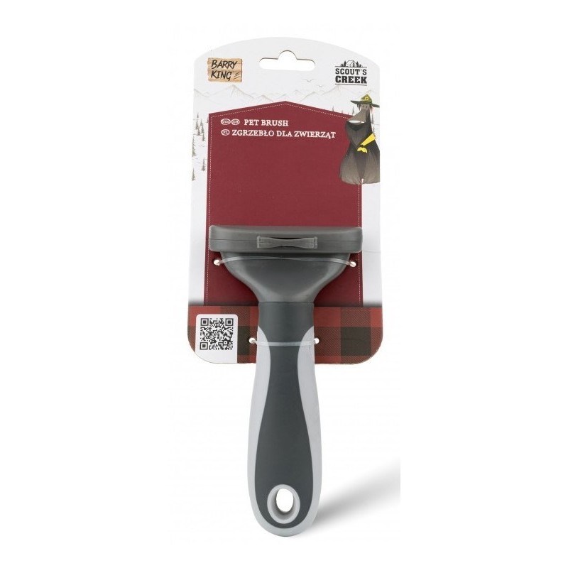 BARRY KING Zgrzebło dla zwierząt 7,8 x 16,3 cm - szary