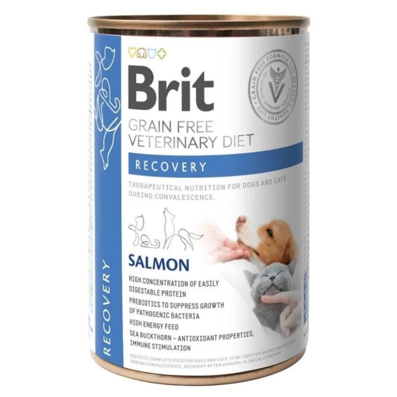 BRIT Grain Free Veterinary Diets Dog and Cat Can Recovery Salmon 400g (puszka)