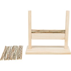 TRIXIE Zestaw zręcznościowy dla królika/gryzoni drewno 28 x 26 x 12 cm płotek i obręcz