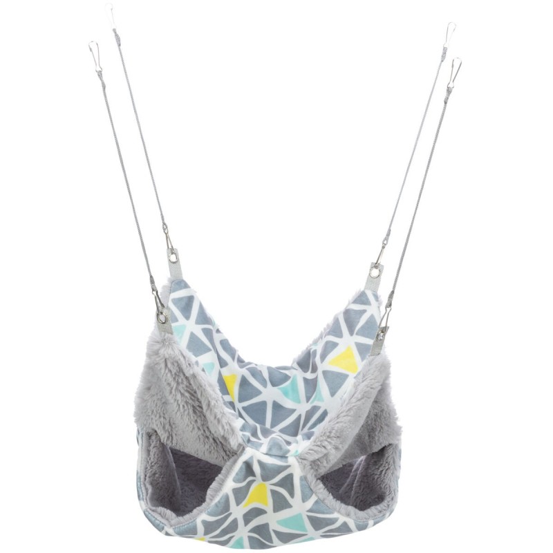 TRIXIE Hamak dwupiętrowy Sunny dla chomików/koszatniczek 30 x 30 cm - wielokolorowe/szare