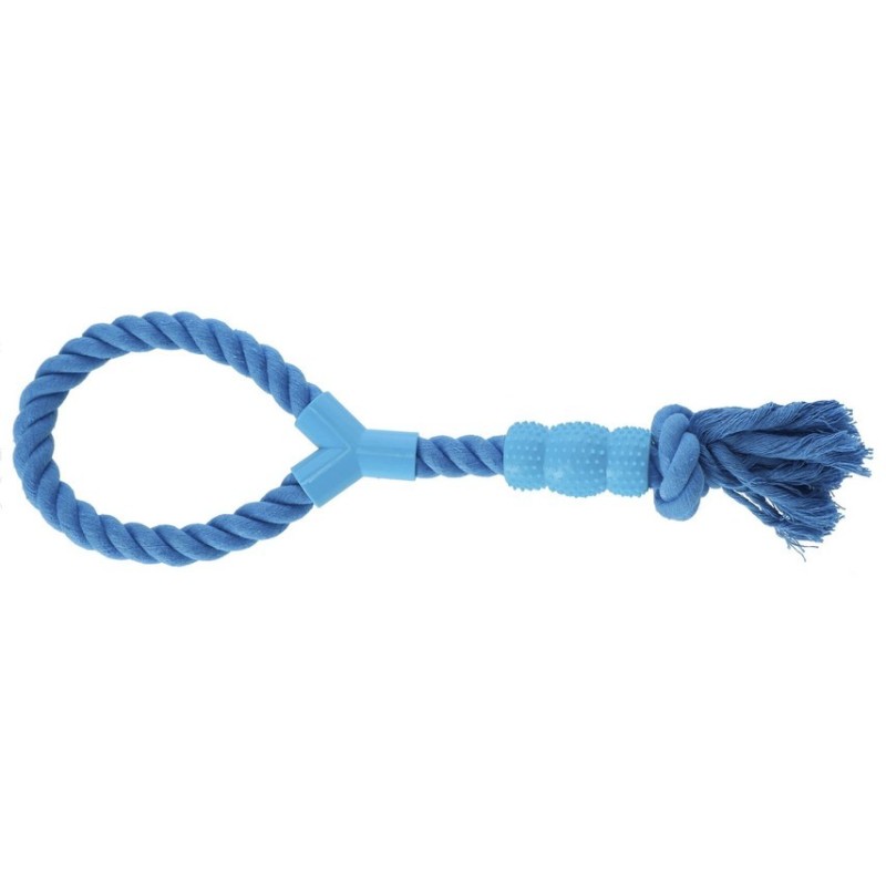 DINGO Sznur z Gryzakiem Denta Fresh 41 cm - niebieski