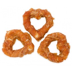 HAU MIAU Pause snack - serca ze skóry owinięte kurczakiem 7-8cm 500g