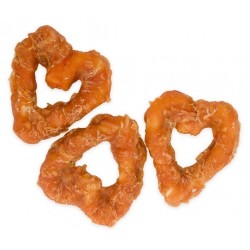 HAU MIAU Pause snack - serca ze skóry owiniete kurczakiem 10cm 500g