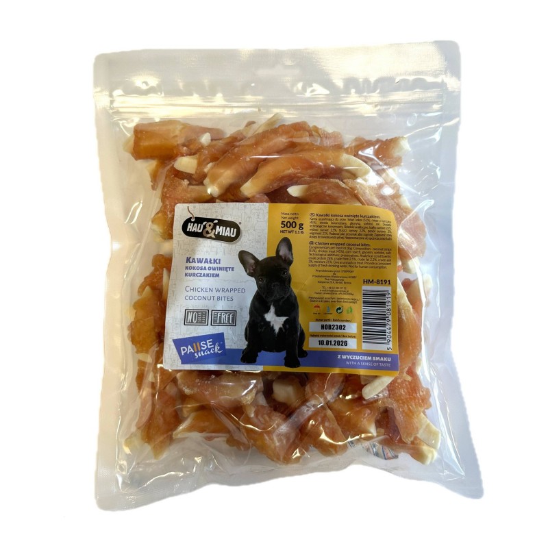 HAU MIAU Pause snack - kawałki kokosa owinięte kurczakiem 500g
