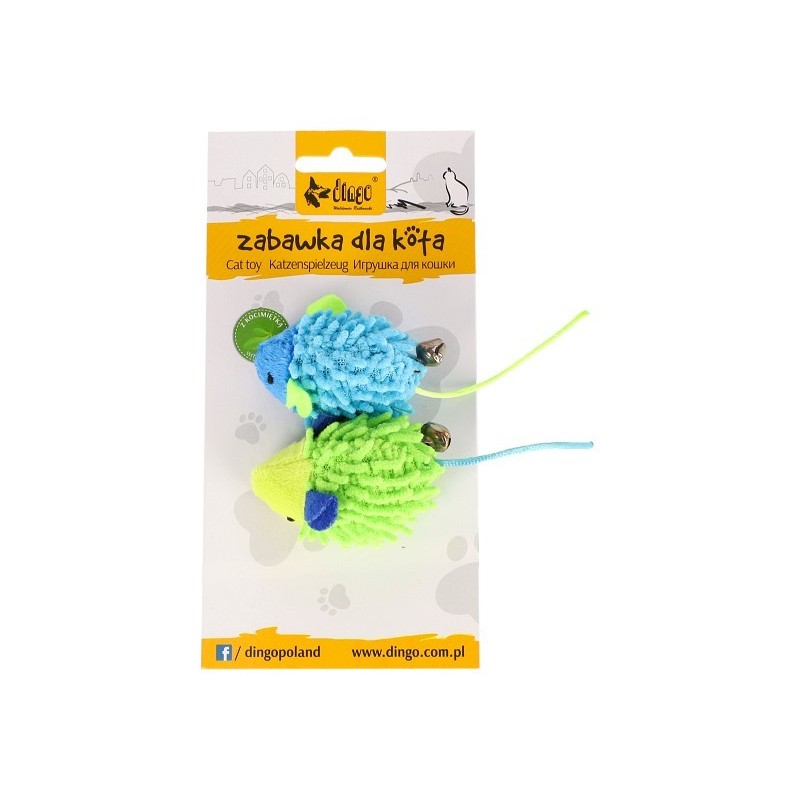 DINGO Myszki MOP do zabawy 2szt niebieska i zielona