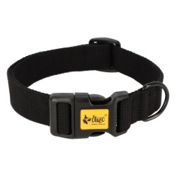 DINGO Obroża z taśmy bawełnianej - czarna 2,5 x 55 cm