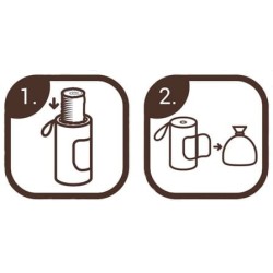 DINGO Pokrowiec na woreczki 8,5 x 5 cm + 2 rolki woreczków x 20 szt. - czarny