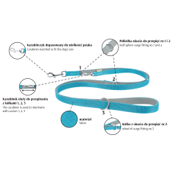 DINGO Smycz przedłużana Extra Energy - różowo-szara 1,6 x 220 cm