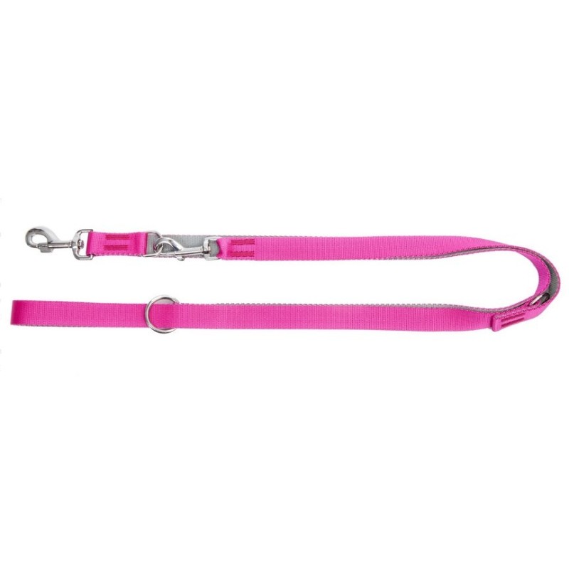 DINGO Smycz przedłużana Extra Energy - różowo-szara 1,6 x 220 cm