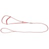 DINGO Smycz skórzana wystawowa - ringówka 0,6 / 150 cm czerwona