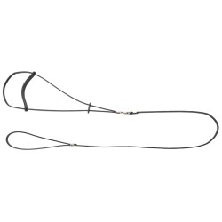 DINGO Smycz skórzana wystawowa - ringówka 0,6 / 150 cm czarna