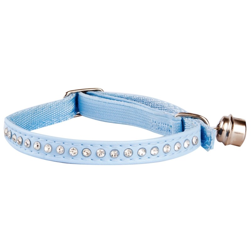 DINGO Obroża Glamour dla kota 1,0 x 29 cm błękitna