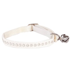 DINGO Obroża Glamour dla kota 1,0 x 29 cm biała