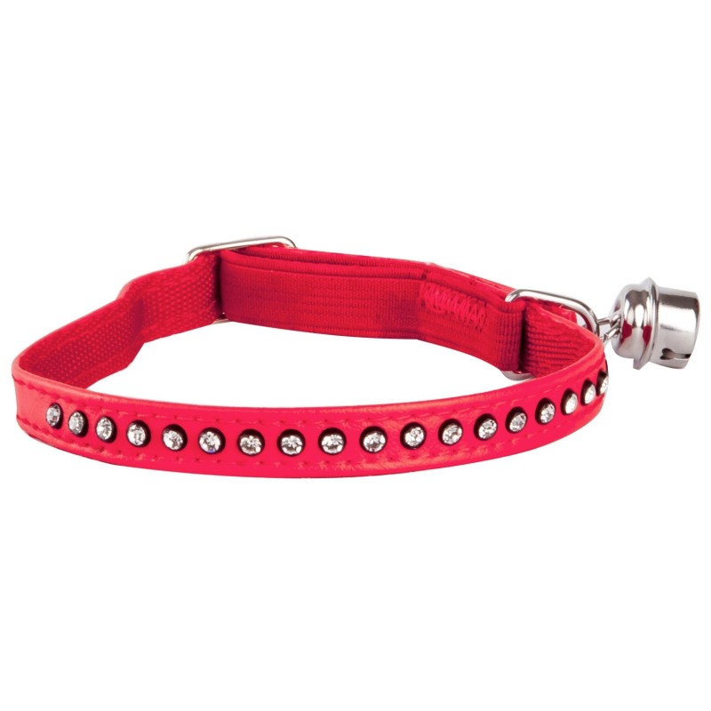 DINGO Obroża Glamour dla kota 1,0 x 29 cm czerwona