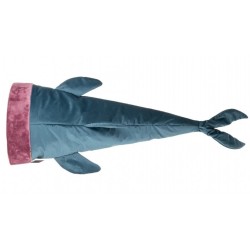 BARRY KING Legowisko norka dla kota z usztywnieniem Rekin - granatowo-różowy 40 x 100 x 20 cm