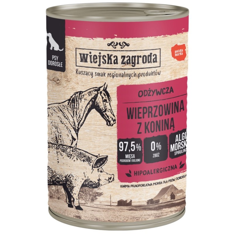 WIEJSKA ZAGRODA PIES - Wieprzowina z koniną 200g