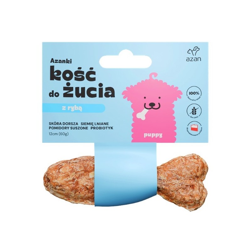 AZANKI Kość z dorszem i probiotykiem PUPPY 12 cm