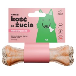 AZANKI Kość hipoalergiczna ze skóry jelenia z owcą i jagodami goji 17 cm