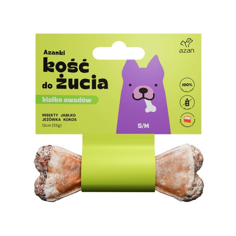 AZANKI Kość z insektami, jabłkiem, jeżówką i kokosem 17 cm