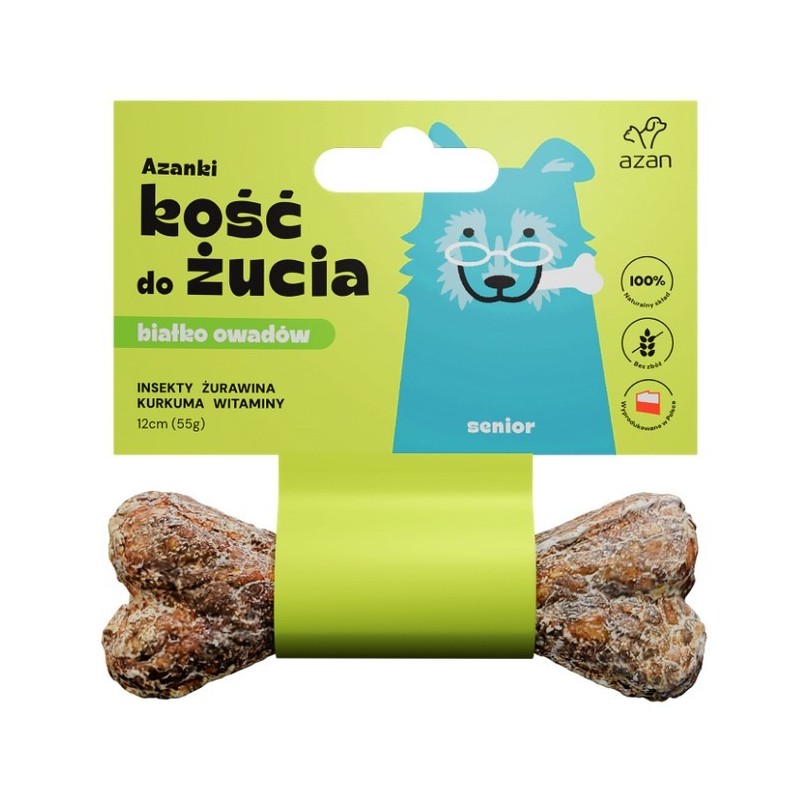 AZANKI Kość z insektami z dodatkiem witamin SENIOR 12 cm